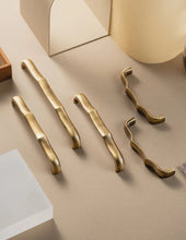Load image into Gallery viewer, Ripples Brass &amp; Bronze Handle - Cabinet Pull, Drawer Handle for Book Cabinet &amp; Closet Door

