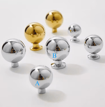 Load image into Gallery viewer, Silver Round Brass Knobs, French American Style Handles for Cabinet, Drawer and Wardrobe
