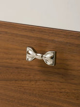 Load image into Gallery viewer, French Bow Brass Cabinet Knobs, Rustproof Titanium Silver Single Hole Drawer Pulls for Kids Room Luxury Furniture
