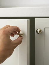 Load image into Gallery viewer, Minimalist French Brass Round Ball Cabinet Knobs, Rust-Proof Titanium Silver Universal Drawer Pulls
