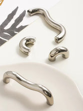 Load image into Gallery viewer, Bauhaus Minimalist Brass Cabinet Pulls, Titanium Silver Creative Wardrobe &amp; Cupboard Knobs
