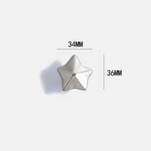 Load image into Gallery viewer, Mid-Century Irregular Brass Drawer Pulls, Titanium Silver Star &amp; Cloud Small Cabinet Knobs for Kids Room
