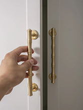 Load image into Gallery viewer, Minimalist Gold Brass Pull Handles, French Luxury Grips for Wardrobes, Drawers and Kitchen Cabinets

