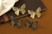 Load image into Gallery viewer, Solid Brass Butterfly Cabinet Knobs &amp; Pulls | Gold Animal Drawer Handles for Kitchen &amp; Closet
