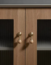Load image into Gallery viewer, French Modern Solid Brass Pulls with Walnut &amp; Beech Wood Pendant, Premium Cabinet Handles for Drawer, Wardrobe
