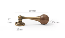 Load image into Gallery viewer, Mid-Century Modern Brass Walnut Drawer Handle | Antique Brass  French Retro Wardrobe Cabinet Pull for Kids Room
