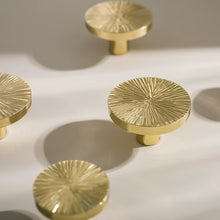 Load image into Gallery viewer, Original Hand Hammered Solid Brass Cabinet Knob, Luxury Golden Minimalist Unique Drawer Pull for Wardrobe &amp; Cupboard
