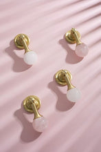 Load image into Gallery viewer, Original French Luxury Brass Crystal Pendant Drawer Pull, Unique Pink White Knob for Cabinet and Wardrobe Doors
