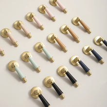 Load image into Gallery viewer, Multi-Color Leather Loop Brass Pendant Knobs, Cute Single Hole Pulls for Children’s Wardrobe &amp; Drawers
