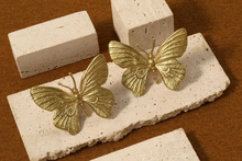 Load image into Gallery viewer, Solid Brass Butterfly Cabinet Knobs &amp; Pulls | Gold Animal Drawer Handles for Kitchen &amp; Closet
