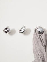 Load image into Gallery viewer, Silver Brass Pebble Wall Hooks, Heavy Duty Drilled Mount Coat Hooks for Entryway Cloakroom Kids Room
