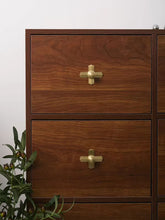 Load image into Gallery viewer, Original Vintage Brass Single Hole Flat Handles, Creative Furniture Drawer &amp; Cabinet Pulls
