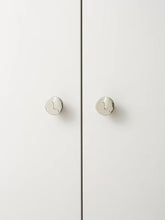 Load image into Gallery viewer, Bauhaus Brass Round Relief Figure Cabinet Knobs, Rustproof Titanium Silver Drawer Pulls
