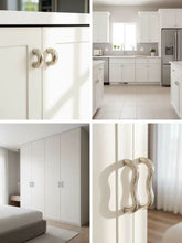 Load image into Gallery viewer, Bauhaus Minimalist Brass Cabinet Pulls, Titanium Silver Creative Wardrobe &amp; Cupboard Knobs

