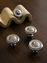 Load image into Gallery viewer, Maximalist Brass Cabinet Handles, Electroplated Rust-Proof Recessed 3D Titanium Silver Drawer Pulls
