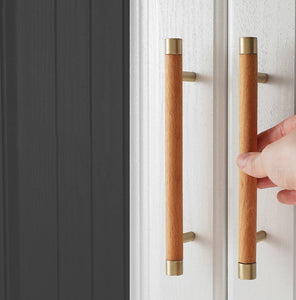 Modern Chinese Style Light Luxury Solid Wood Pull Handles - For Cabinet Doors Drawers Wardrobes