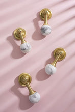 Load image into Gallery viewer, Original French Luxury Brass Crystal Pendant Drawer Pull, Unique Pink White Knob for Cabinet and Wardrobe Doors
