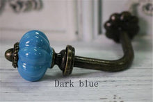Load image into Gallery viewer, Vintage Cast Iron &amp; Ceramic Pumpkin Wall Hooks | Decorative Coat Hooks | DIY Decor
