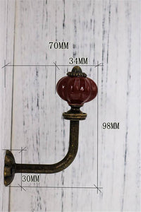 Vintage Cast Iron & Ceramic Pumpkin Wall Hooks | Decorative Coat Hooks | DIY Decor