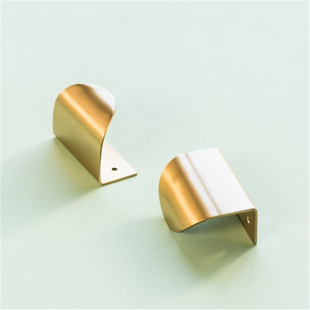 Leaf Invisible Brass Gold Drawer Pulls | Modern Decorative Cabinet & Wardrobe Cupboard Handles, Pulls