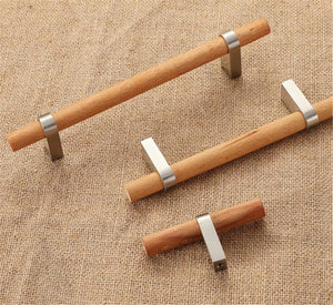 3.0"-5" Beech Wood Black T Bar Pulls, Knobs & Handles | Cabinet, Closet, Wardrobe, Dresser & Drawer Hardware