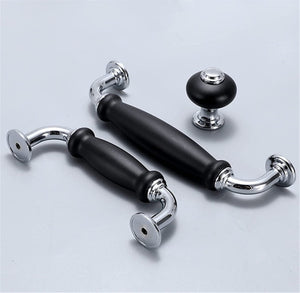 3.78", 5.0" Modern Black Chrome Kitchen Pulls | Cabinet Handles, Drawer & Dresser Knobs | Kitchen Door Pulls