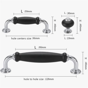 3.78", 5.0" Modern Black Chrome Kitchen Pulls | Cabinet Handles, Drawer & Dresser Knobs | Kitchen Door Pulls
