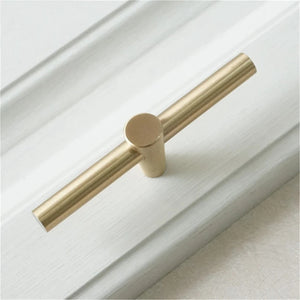 T Bar Brushed Brass Knobs, Pulls & Handles | Cabinet, Drawer, Dresser, Kitchen, Wardrobe & Closet Hardware