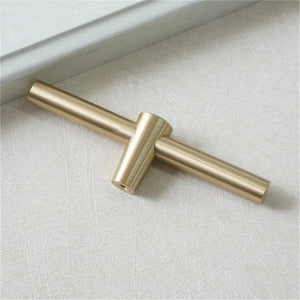 T Bar Brushed Brass Knobs, Pulls & Handles | Cabinet, Drawer, Dresser, Kitchen, Wardrobe & Closet Hardware