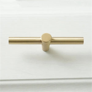 T Bar Brushed Brass Knobs, Pulls & Handles | Cabinet, Drawer, Dresser, Kitchen, Wardrobe & Closet Hardware