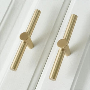 T Bar Brushed Brass Knobs, Pulls & Handles | Cabinet, Drawer, Dresser, Kitchen, Wardrobe & Closet Hardware