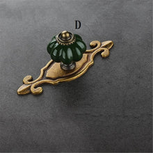 Load image into Gallery viewer, Dark Green Pumpkin Ceramic Pulls &amp; Knobs | European &amp; Modern Minimalist Single Hole | Drawer &amp; Cabinet Hardware
