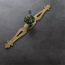 Load image into Gallery viewer, Dark Green Pumpkin Ceramic Pulls &amp; Knobs | European &amp; Modern Minimalist Single Hole | Drawer &amp; Cabinet Hardware
