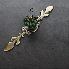 Load image into Gallery viewer, Dark Green Pumpkin Ceramic Pulls &amp; Knobs | European &amp; Modern Minimalist Single Hole | Drawer &amp; Cabinet Hardware
