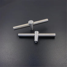 Load image into Gallery viewer, T Bar Brushed Brass Knobs, Pulls &amp; Handles | Cabinet, Drawer, Dresser, Kitchen, Wardrobe &amp; Closet Hardware

