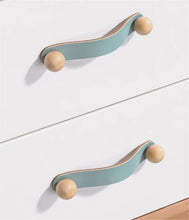 Load image into Gallery viewer, 3.78&quot;, 5&quot;, 6.3&quot; Brass &amp; Leather Cabinet Knobs | Pink, Black &amp; Blue Cowhide Door &amp; Drawer Pulls, Dresser &amp; Kitchen Knobs
