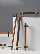 Load image into Gallery viewer, Black Copper Modern Cabinet Pulls &amp; Knobs | Kitchen Door &amp; Dresser Handles, Unique Black Cabinet Hardware
