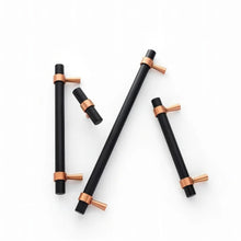 Load image into Gallery viewer, Black Copper Modern Cabinet Pulls &amp; Knobs | Kitchen Door &amp; Dresser Handles, Unique Black Cabinet Hardware

