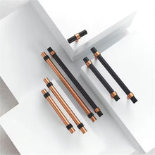 Load image into Gallery viewer, Black Copper Modern Cabinet Pulls &amp; Knobs | Kitchen Door &amp; Dresser Handles, Unique Black Cabinet Hardware
