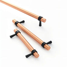 Load image into Gallery viewer, Black Copper Modern Cabinet Pulls &amp; Knobs | Kitchen Door &amp; Dresser Handles, Unique Black Cabinet Hardware
