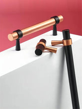 Load image into Gallery viewer, Black Copper Modern Cabinet Pulls &amp; Knobs | Kitchen Door &amp; Dresser Handles, Unique Black Cabinet Hardware
