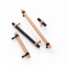 Load image into Gallery viewer, Black Copper Modern Cabinet Pulls &amp; Knobs | Kitchen Door &amp; Dresser Handles, Unique Black Cabinet Hardware
