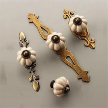 Load image into Gallery viewer, Ivory White Pumpkin Ceramic Pulls &amp; Knobs | European &amp; Modern Minimalist Single Hole | Drawer &amp; Cabinet Hardware
