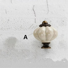 Load image into Gallery viewer, Ivory White Pumpkin Ceramic Pulls &amp; Knobs | European &amp; Modern Minimalist Single Hole | Drawer &amp; Cabinet Hardware
