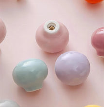 Load image into Gallery viewer, Colorful Candy Ball Ceramic Cabinet Pull Knobs | Dresser, Kitchen &amp; Nursery Drawer Knobs in Gray, Yellow, Green, Blue, Pink, White | Home Decor
