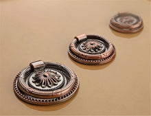 Load image into Gallery viewer, Vintage Style Antique Bronze &amp; Copper Drawer Knobs | Ring Drop Handles for Kitchen, Dresser &amp; Cabinet Furniture Pulls
