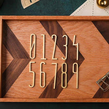Load image into Gallery viewer, Solid Brass Modern Gold House Numbers &amp; Letters | Metal Address Numbers for Mailbox, Room &amp; Symbols | House Address Hardware
